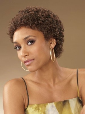 Classic Curly Short Capless African American Wig